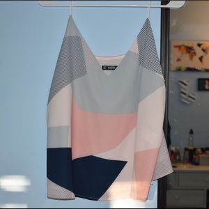 Shein Geometric Shapes Pastels Tank Top L